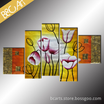 BC16-0025 Beautiful Flower Painting Wall Pictures Painting Set